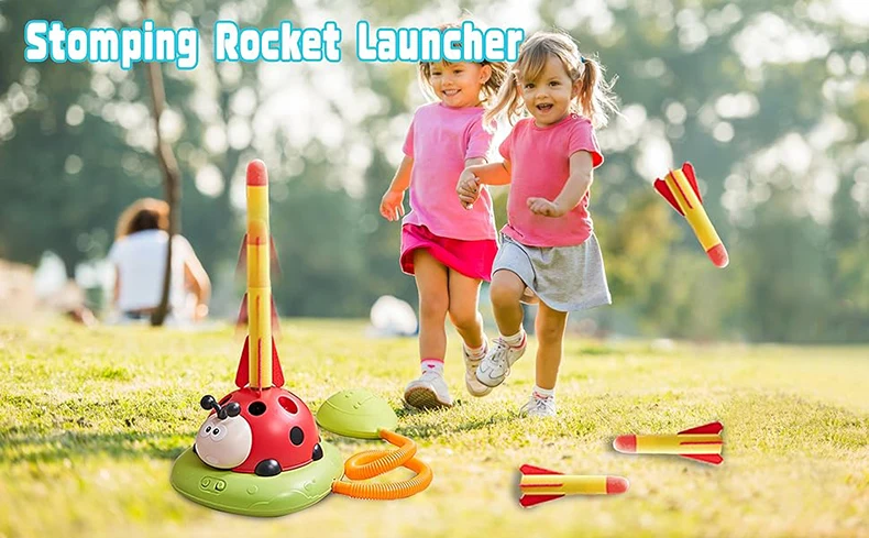 Ladybug Sport Entertainment Game Toy Multifunction Rope Skipping Machine Ferrule Jump Rocket Launcher Outdoor Educational