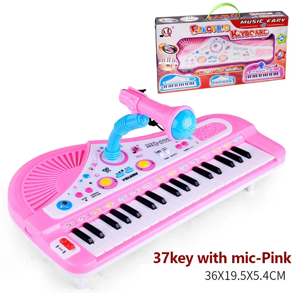 37 Key Electronic Keyboard Piano for Kids with Microphone Musical Instrument Toys Educational Toy Gift for Children Girl Boy