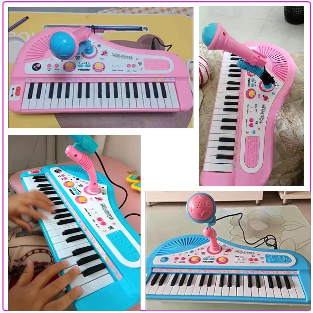 37 Key Electronic Keyboard Piano for Kids with Microphone Musical Instrument Toys Educational Toy Gift for Children Girl Boy