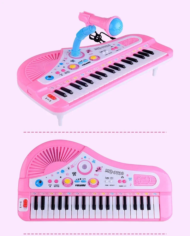 37 Key Electronic Keyboard Piano for Kids with Microphone Musical Instrument Toys Educational Toy Gift for Children Girl Boy