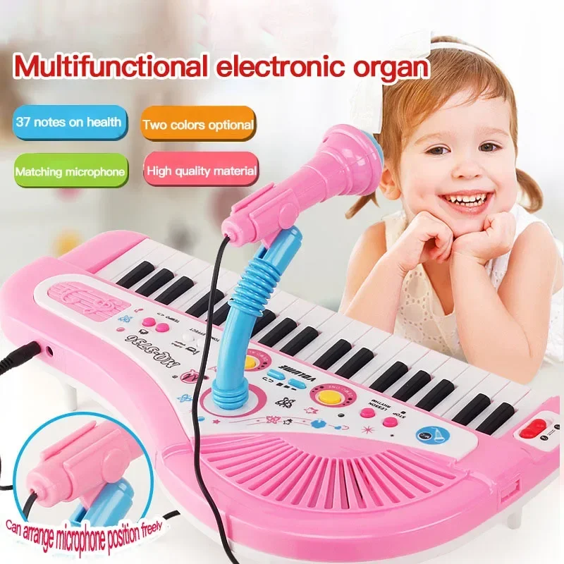 37 Key Electronic Keyboard Piano for Kids with Microphone Musical Instrument Toys Educational Toy Gift for Children Girl Boy