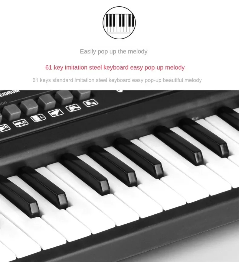 37/61 Keys Children Electronic Keyboard Piano with Microphone Beginner Musical Instrument Organ Educational Toys Gift for Kids 37/61 Keys Children Electronic Keyboard Piano with Microphone Beginner Musical Instrument Organ Educational Toys Gift for Kids