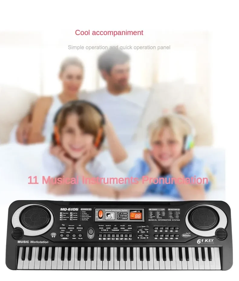 37/61 Keys Children Electronic Keyboard Piano with Microphone Beginner Musical Instrument Organ Educational Toys Gift for Kids 37/61 Keys Children Electronic Keyboard Piano with Microphone Beginner Musical Instrument Organ Educational Toys Gift for Kids