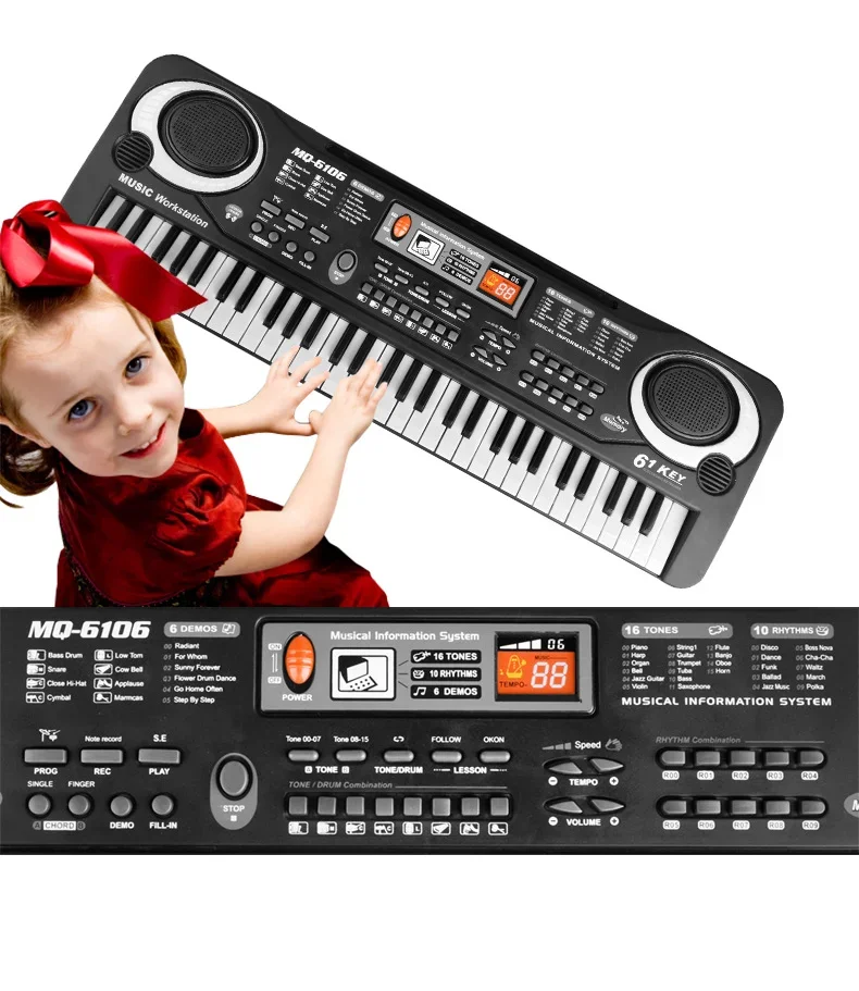 37/61 Keys Children Electronic Keyboard Piano with Microphone Beginner Musical Instrument Organ Educational Toys Gift for Kids 37/61 Keys Children Electronic Keyboard Piano with Microphone Beginner Musical Instrument Organ Educational Toys Gift for Kids