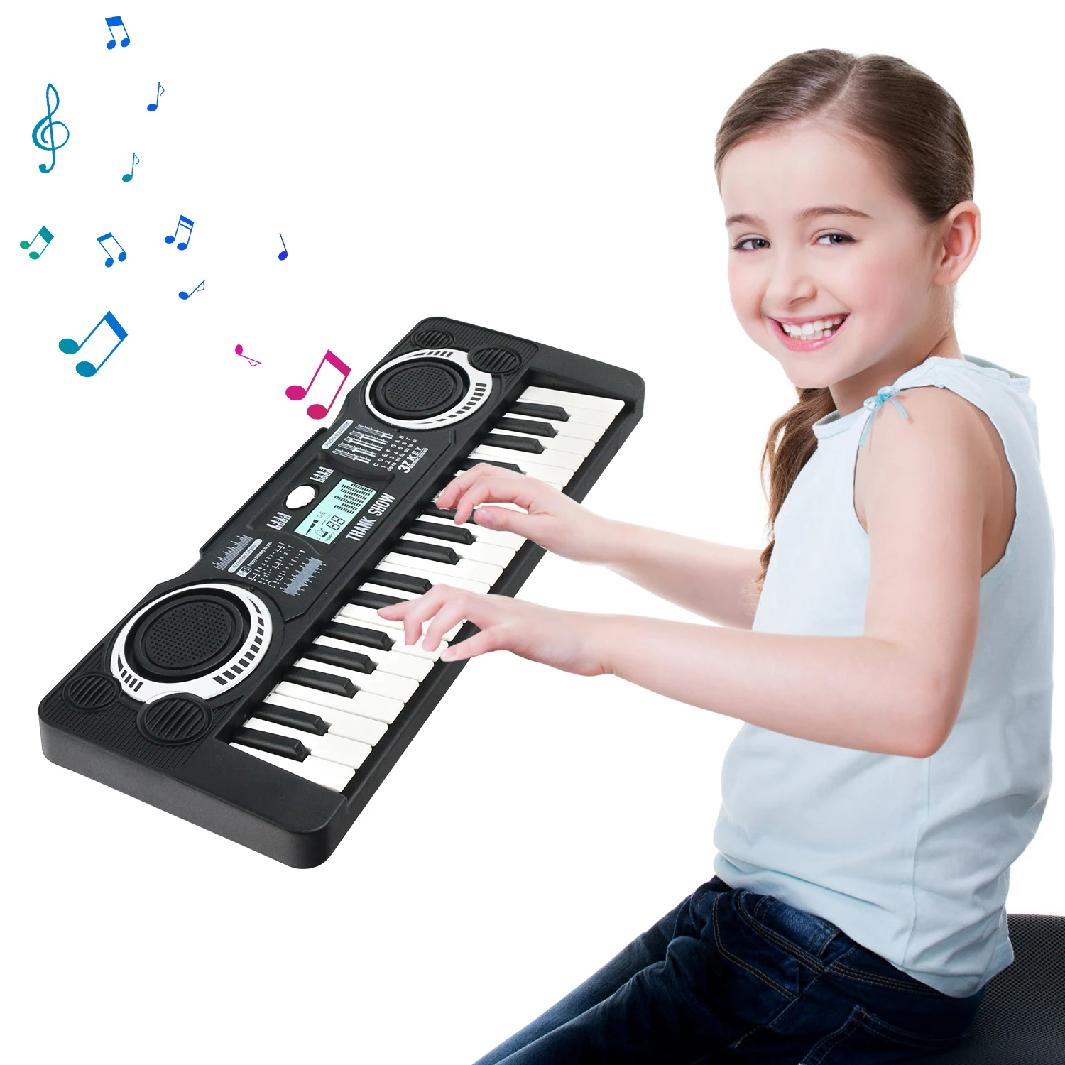 Kids Mini  Electronic Piano Keyboard 37 Keys Puzzle Early Education Simulation Electronic Piano Toy Teaching Musical Instrument