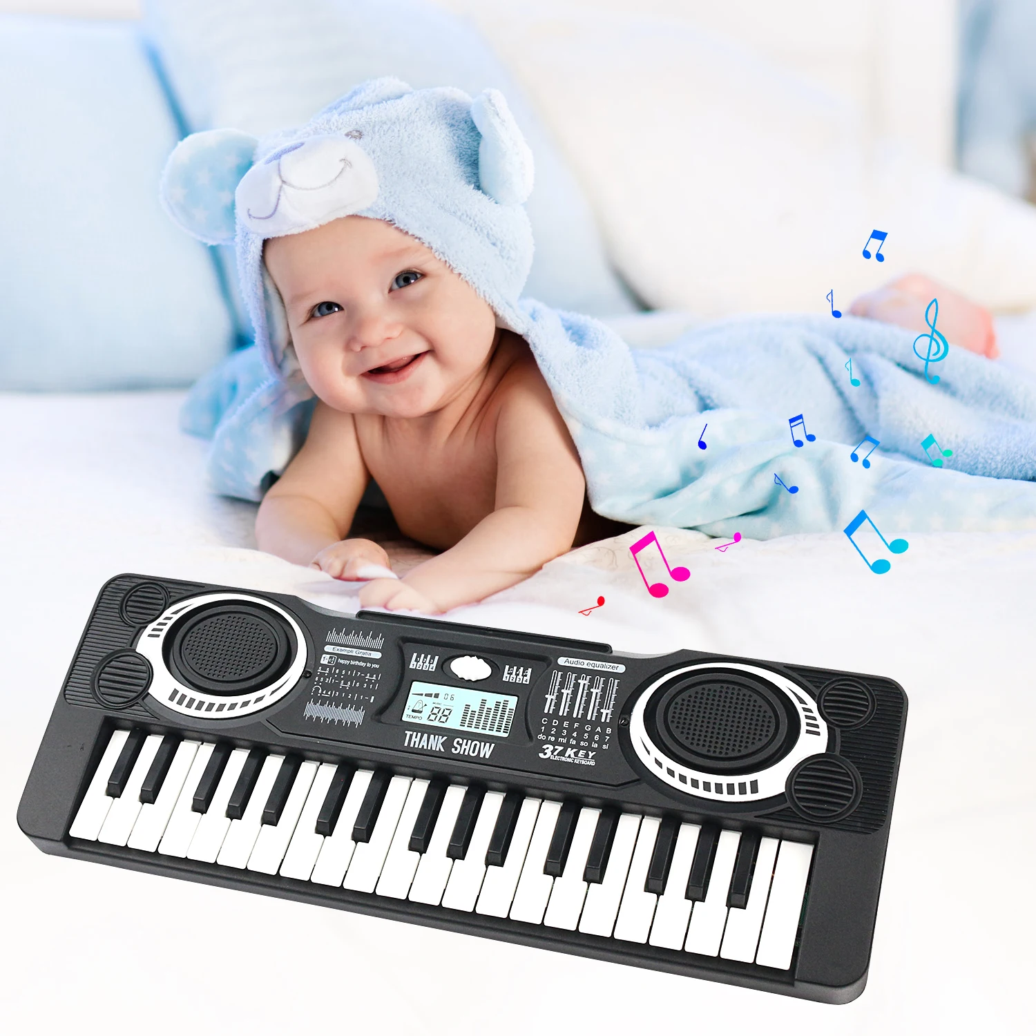 Kids Mini  Electronic Piano Keyboard 37 Keys Puzzle Early Education Simulation Electronic Piano Toy Teaching Musical Instrument