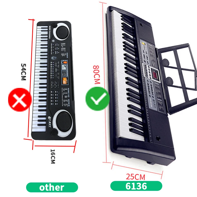 Professional children 61 Keys  Piano Musical Keyboard Synthesizer Digital Music Electronic Instrument Real Organ
