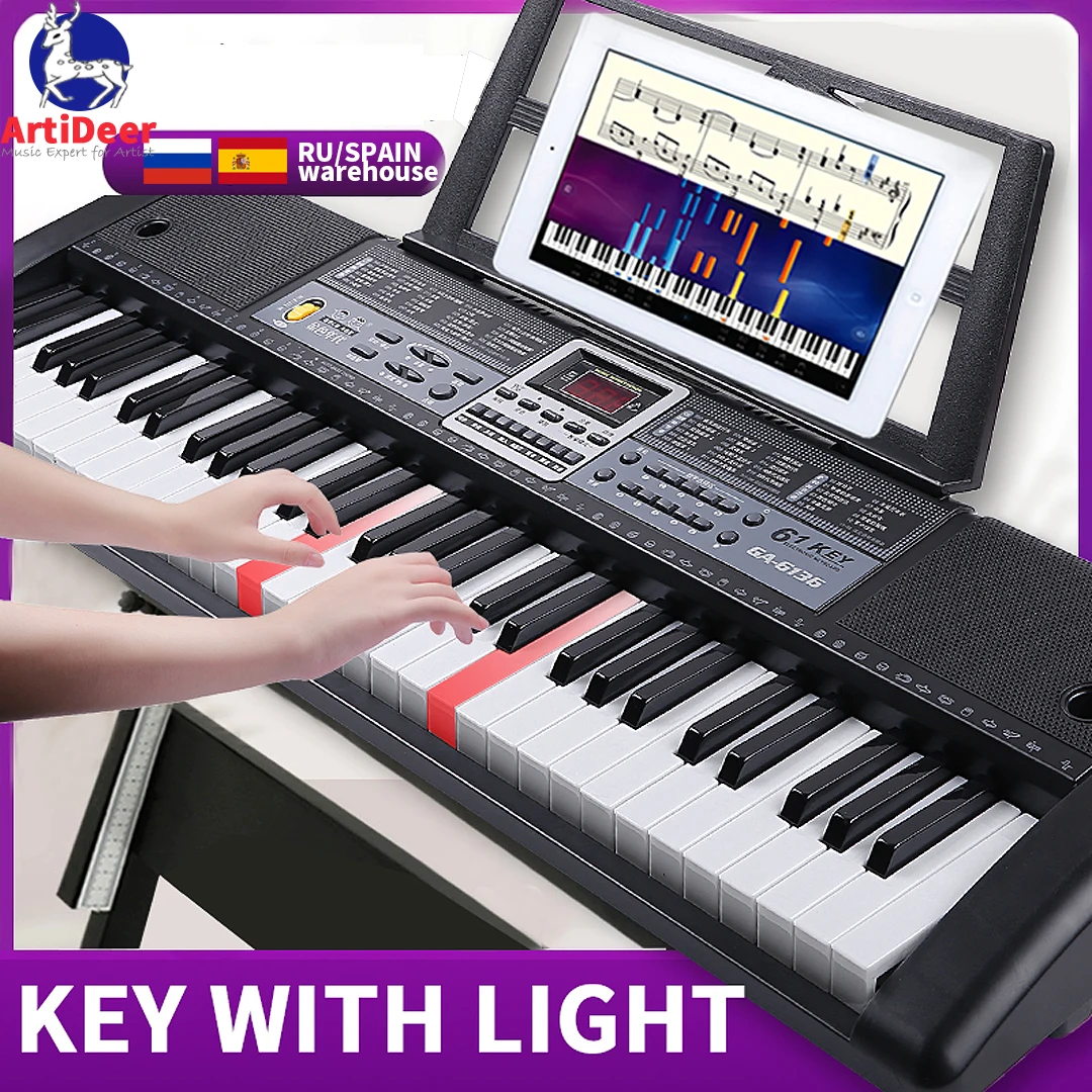 Professional children 61 Keys  Piano Musical Keyboard Synthesizer Digital Music Electronic Instrument Real Organ