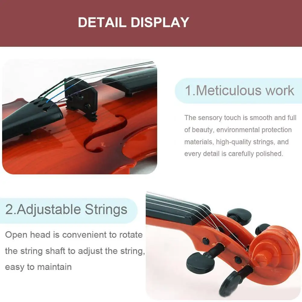 Acoustic Violin Toy Adjustable String Simulation Musical Instrument Kid Gifts Acoustic Violin Toy Adjustable String Simulation Musical Instrument Kid Gifts