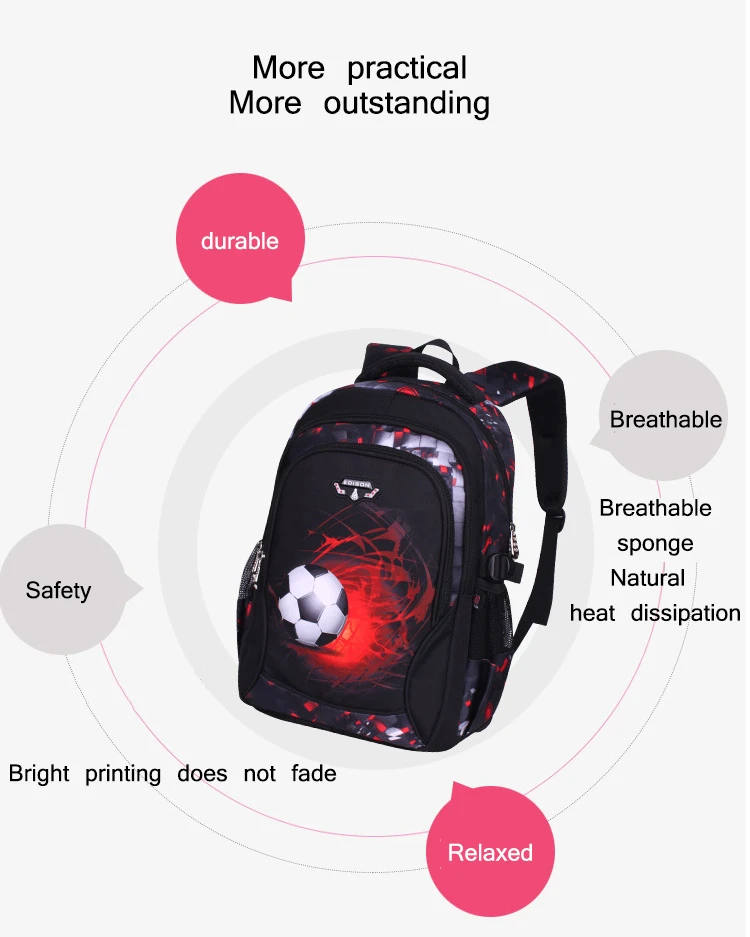 Printing Football Schoolbag Child Anime Backpack Travel Bag Soccers School Bags for Boys Teenage Mochila Escolar Infantil Menino Printing Football Schoolbag Child Anime Backpack Travel Bag Soccers School Bags for Boys Teenage Mochila Escolar Infantil Menino