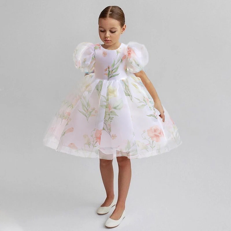 Child Evening Flower Pageant Vestidos Girls Princess Dress Lace Tulle Wedding Party Formal Bridesmaid Tutu Fluffy Prom Gown Child Evening Flower Pageant Vestidos Girls Princess Dress Lace Tulle Wedding Party Formal Bridesmaid Tutu Fluffy Prom Gown