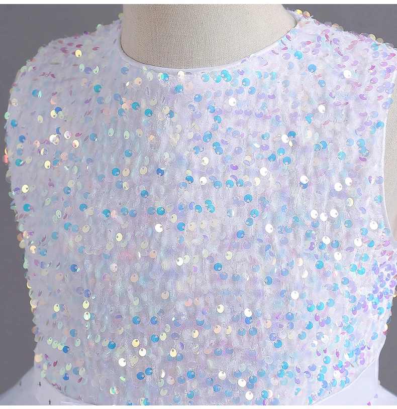 A88 Children Mesh Gown Girls Sleeveless Dress Pink Wedding Evening Party Princess Dresses For Kids Girl