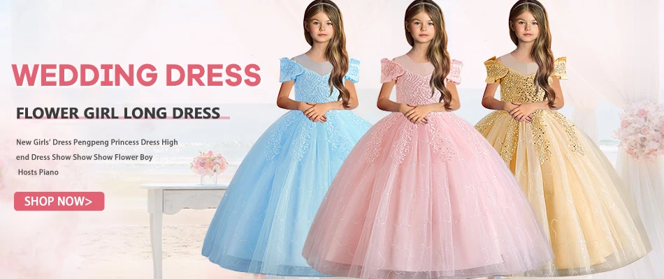 2024 New Elegant Girl Wedding Dress Embroidered Mesh Princess Dress 4-12 Year Old Girl Graduation Party Prom Evening Dress