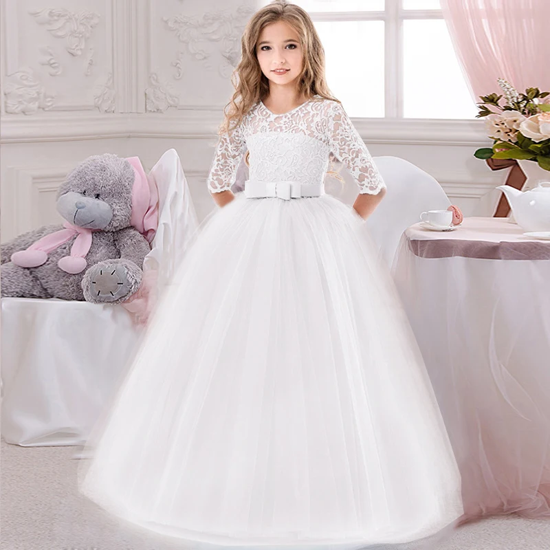 Long Formal Bridesmaid Teens Girls Dress Lace Children Costume Princess Party Flower Kids Clothes Wedding Evening 10 12 Vestidos Long Formal Bridesmaid Teens Girls Dress Lace Children Costume Princess Party Flower Kids Clothes Wedding Evening 10 12 Vestidos