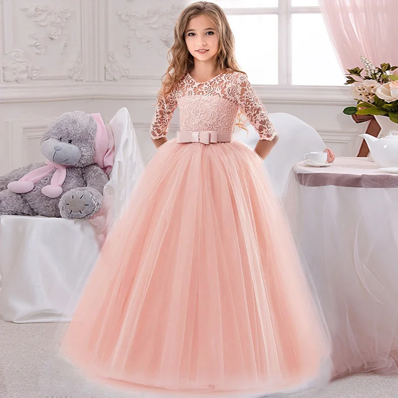 Long Formal Bridesmaid Teens Girls Dress Lace Children Costume Princess Party Flower Kids Clothes Wedding Evening 10 12 Vestidos Long Formal Bridesmaid Teens Girls Dress Lace Children Costume Princess Party Flower Kids Clothes Wedding Evening 10 12 Vestidos