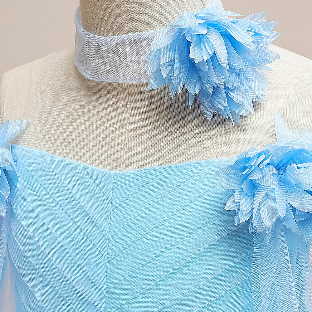 Flower Wedding Party Dress For Girls Kids Princess Tutu Dresses Girl Fashion Lace Birthday Clothes Summer Evening New Prom Gown