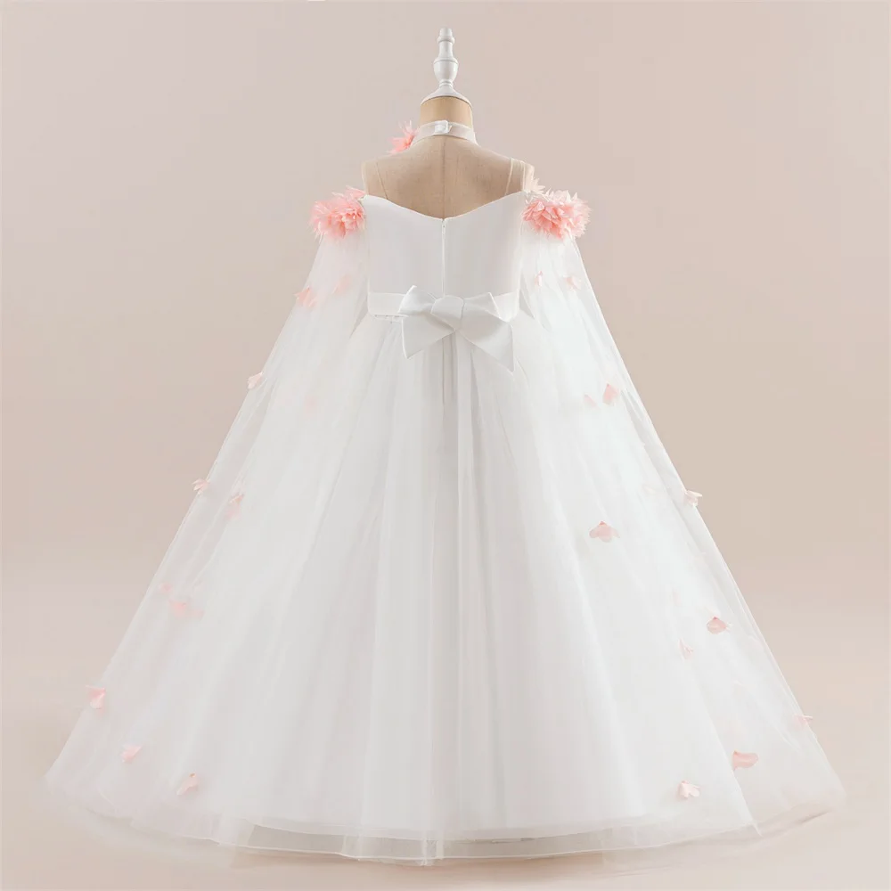 Flower Wedding Party Dress For Girls Kids Princess Tutu Dresses Girl Fashion Lace Birthday Clothes Summer Evening New Prom Gown
