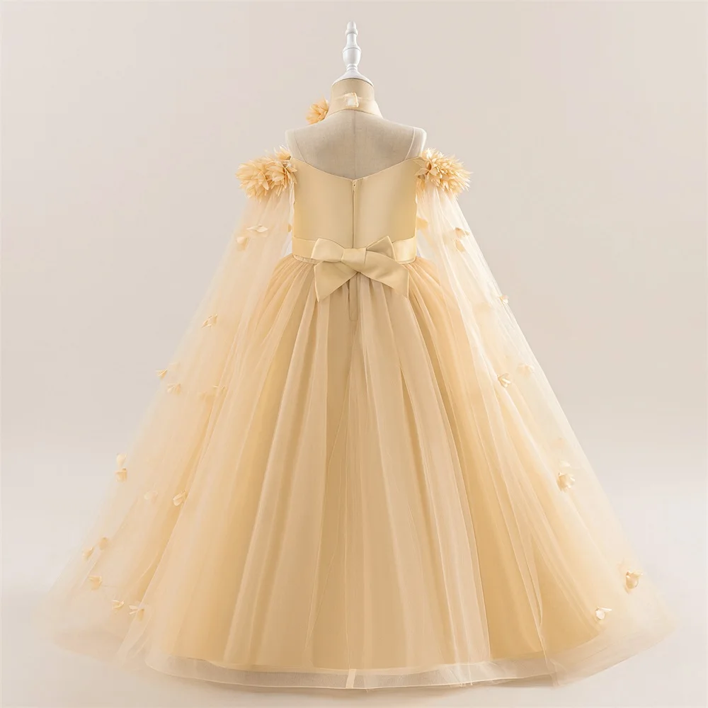 Flower Wedding Party Dress For Girls Kids Princess Tutu Dresses Girl Fashion Lace Birthday Clothes Summer Evening New Prom Gown
