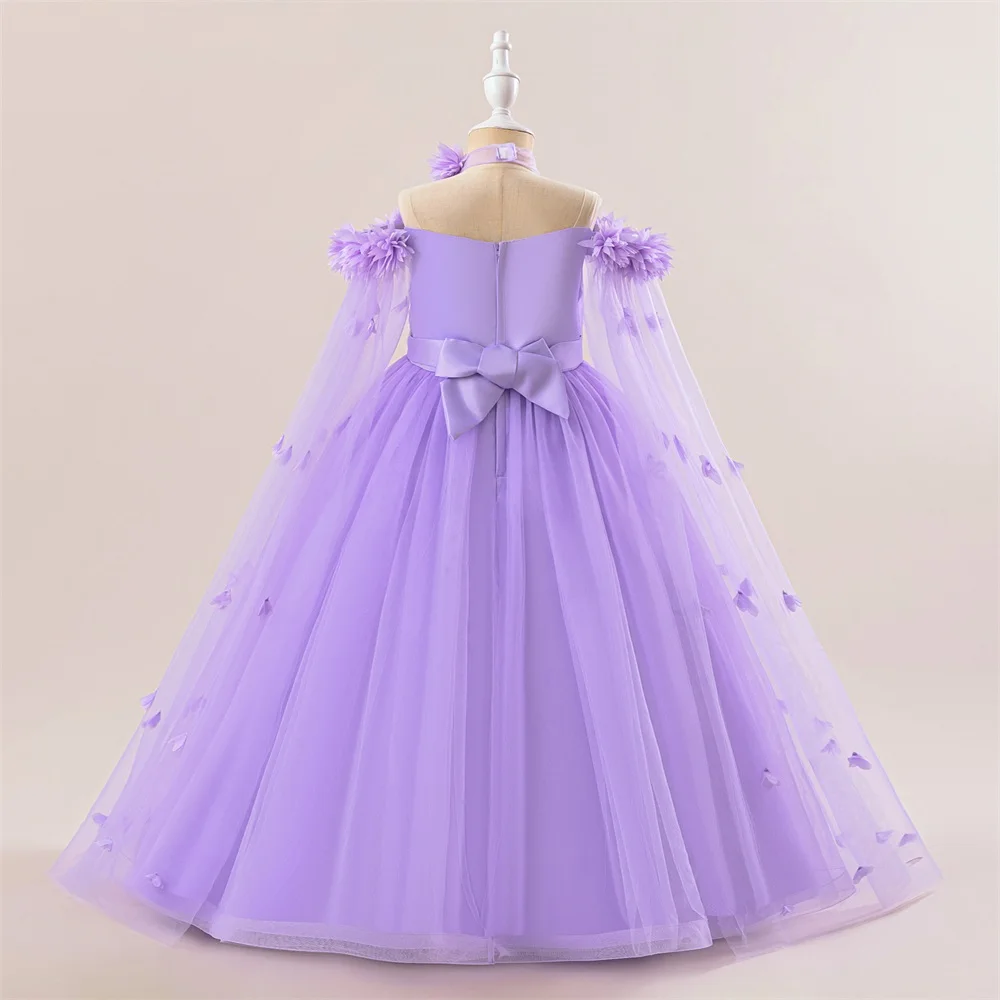 Flower Wedding Party Dress For Girls Kids Princess Tutu Dresses Girl Fashion Lace Birthday Clothes Summer Evening New Prom Gown