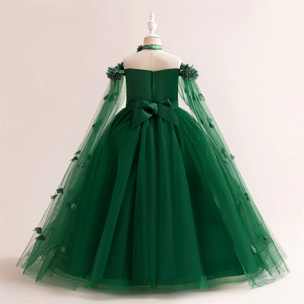 Flower Wedding Party Dress For Girls Kids Princess Tutu Dresses Girl Fashion Lace Birthday Clothes Summer Evening New Prom Gown