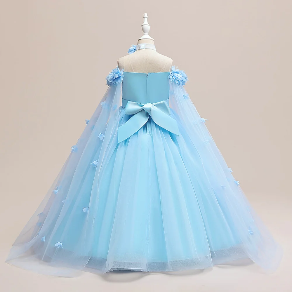 Flower Wedding Party Dress For Girls Kids Princess Tutu Dresses Girl Fashion Lace Birthday Clothes Summer Evening New Prom Gown
