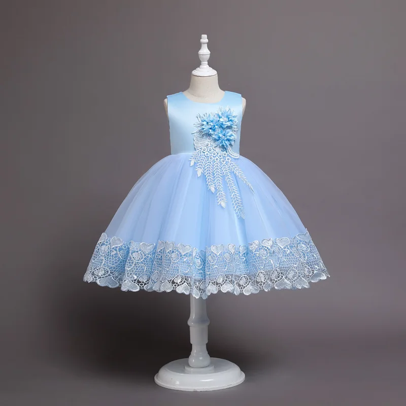 2023 Summer Girls Dress Lace Applique Flower Girl Party Dresses Children Costume 2-10 Years Kids Wedding Princess Birthday Dress 2023 Summer Girls Dress Lace Applique Flower Girl Party Dresses Children Costume 2-10 Years Kids Wedding Princess Birthday Dress
