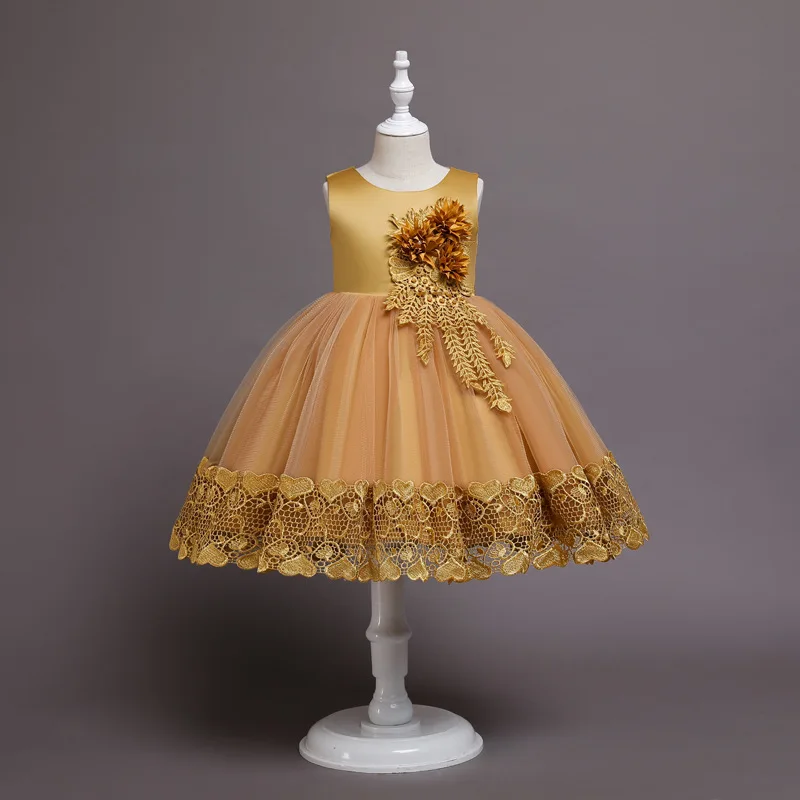 2023 Summer Girls Dress Lace Applique Flower Girl Party Dresses Children Costume 2-10 Years Kids Wedding Princess Birthday Dress 2023 Summer Girls Dress Lace Applique Flower Girl Party Dresses Children Costume 2-10 Years Kids Wedding Princess Birthday Dress