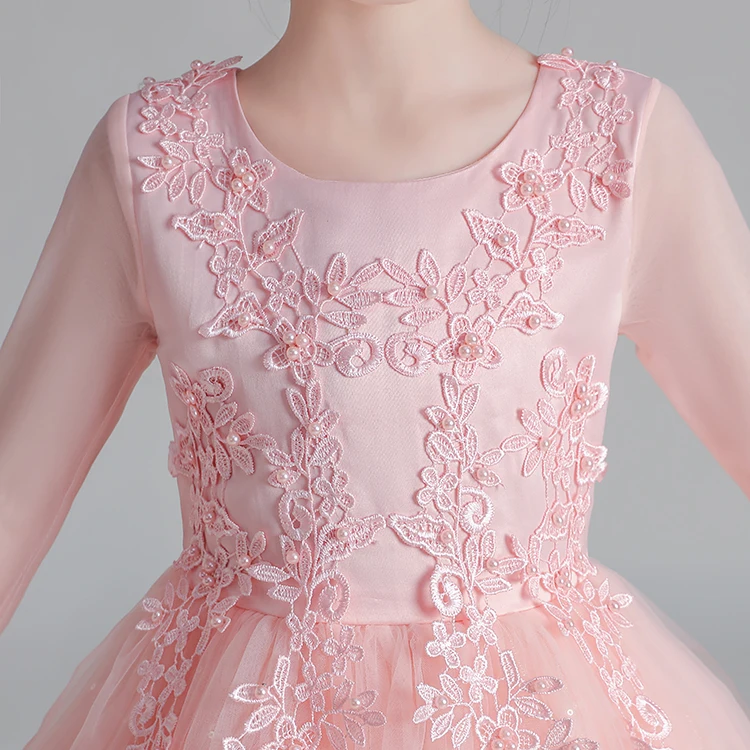 Kids Dresses For Girls Wedding Party Frock Flower Gown Princess Evening Summer Children's Mesh Sleeve Dress Kids Dresses For Girls Wedding Party Frock Flower Gown Princess Evening Summer Children's Mesh Sleeve Dress