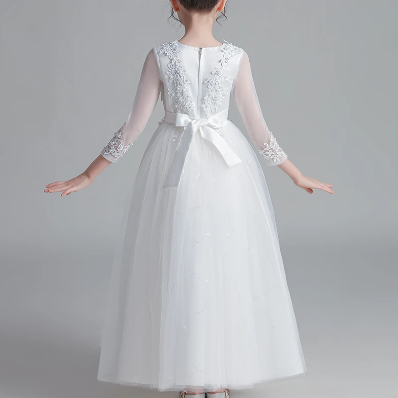 Kids Dresses For Girls Wedding Party Frock Flower Gown Princess Evening Summer Children's Mesh Sleeve Dress Kids Dresses For Girls Wedding Party Frock Flower Gown Princess Evening Summer Children's Mesh Sleeve Dress
