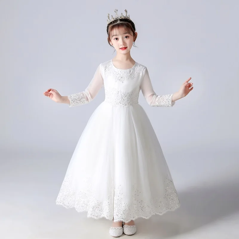 Kids Dresses For Girls Wedding Party Frock Flower Gown Princess Evening Summer Children's Mesh Sleeve Dress Kids Dresses For Girls Wedding Party Frock Flower Gown Princess Evening Summer Children's Mesh Sleeve Dress
