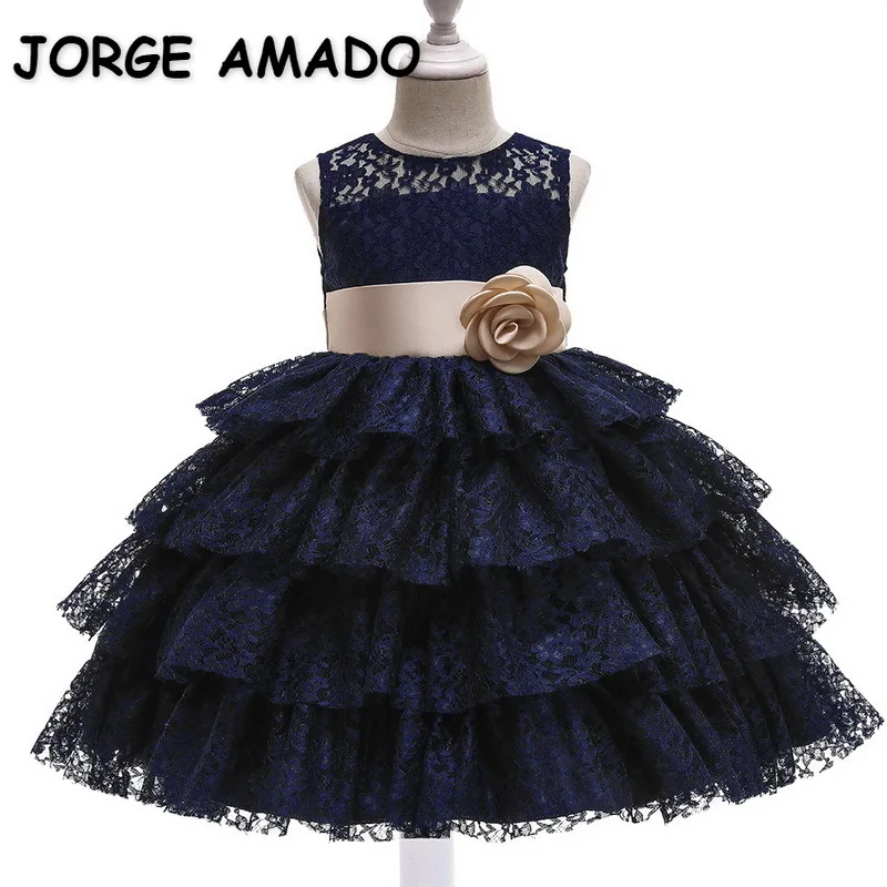 Girls Party Dresses Kids Birthday Dress Sleeveless Cake Princess Dress Children Clothes E0702