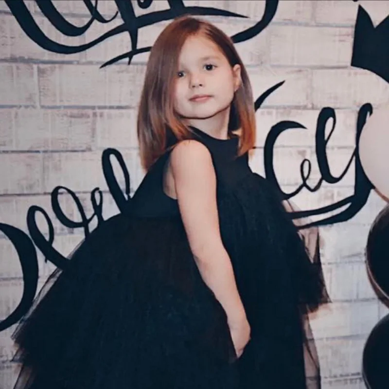 Girls Party Dresses Kids Birthday Dress Sleeveless Cake Princess Dress Children Clothes E0702