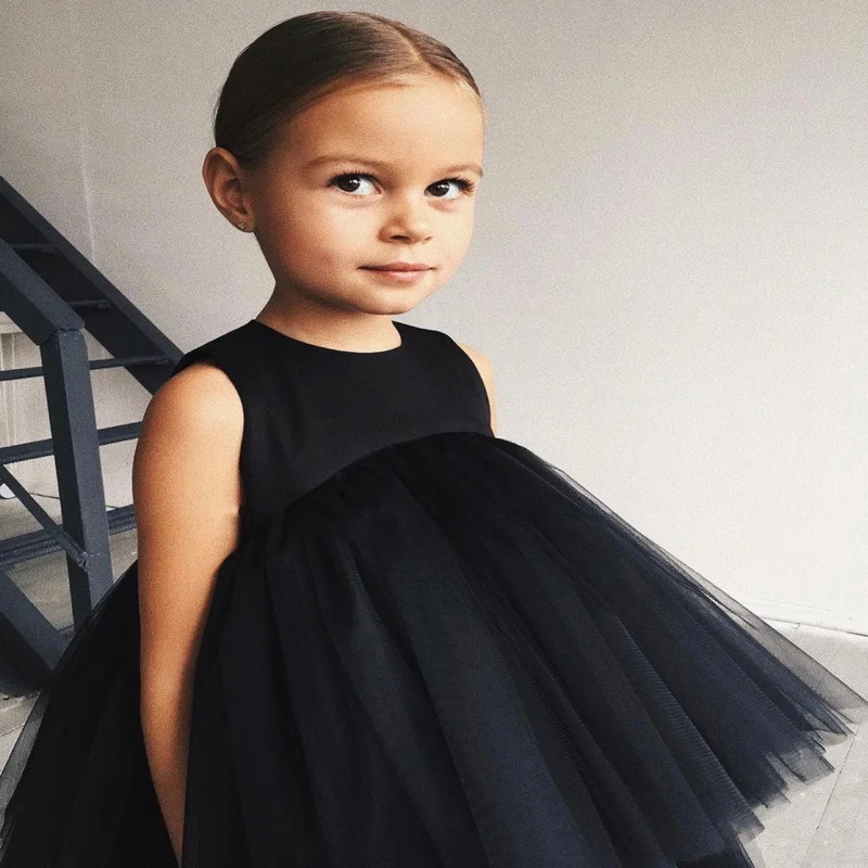 Girls Party Dresses Kids Birthday Dress Sleeveless Cake Princess Dress Children Clothes E0702