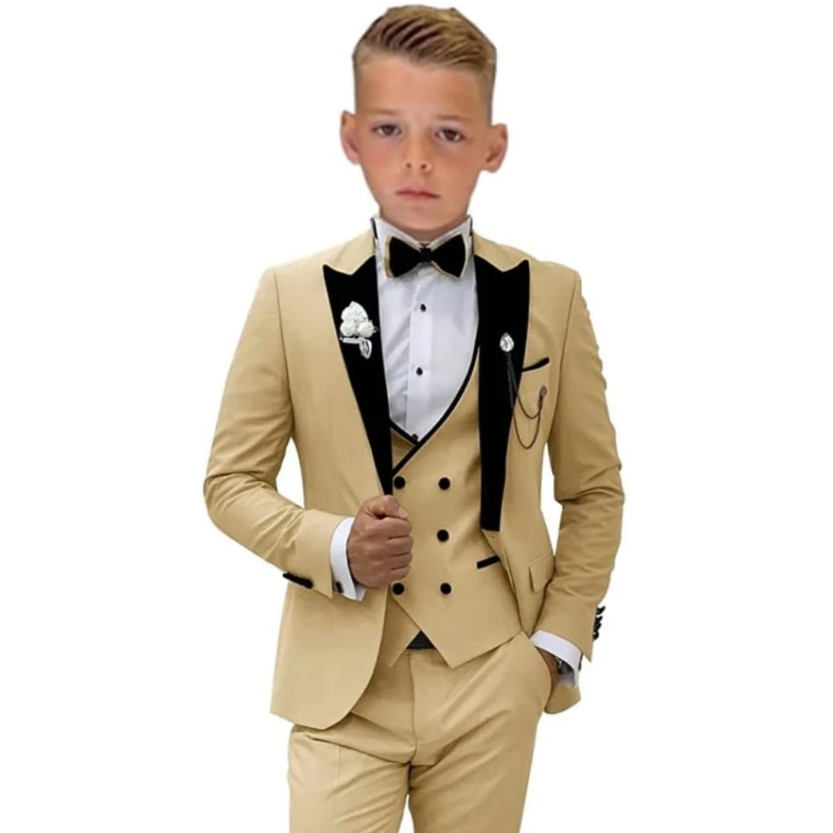 24h Ship Boy's Formal 4-piece Suit Set Including Blazer Vest Pants Bow-tie Smart Kids Tuxedo Suits Dress Wedding Ring Bearer 24h Ship Boy's Formal 4-piece Suit Set Including Blazer Vest Pants Bow-tie Smart Kids Tuxedo Suits Dress Wedding Ring Bearer