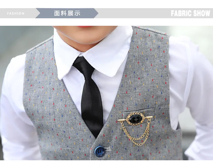 Boy Plaid Vest Blazer Kids Waistcoat Wedding Clothes Set Toddler Formal Dress Suit Child Brooch Shirt Pant Baby Gentlemen Outfit Boy Plaid Vest Blazer Kids Waistcoat Wedding Clothes Set Toddler Formal Dress Suit Child Brooch Shirt Pant Baby Gentlemen Outfit