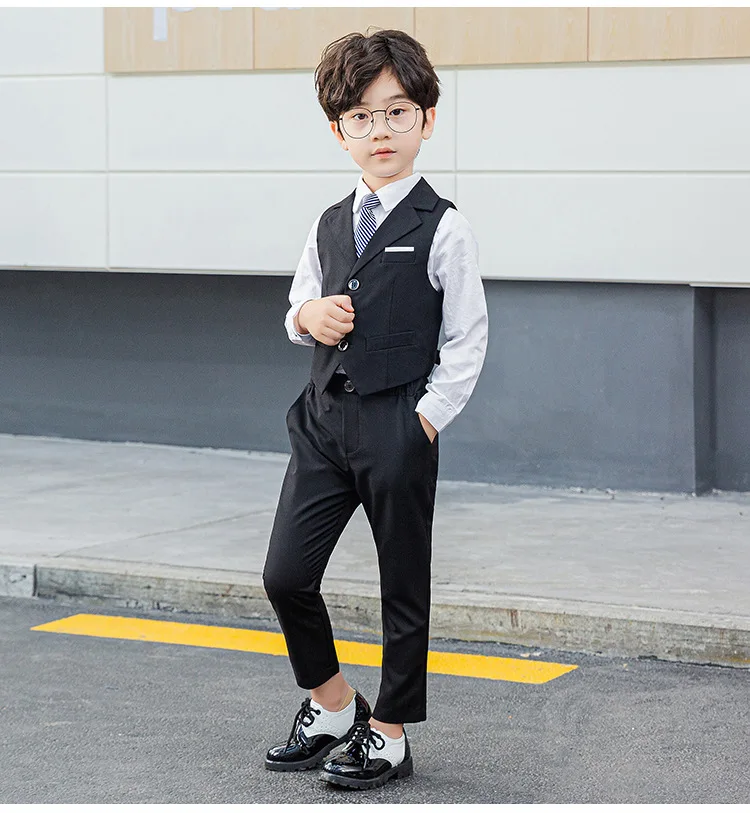 Boy Plaid Vest Blazer Kids Waistcoat Wedding Clothes Set Toddler Formal Dress Suit Child Brooch Shirt Pant Baby Gentlemen Outfit Boy Plaid Vest Blazer Kids Waistcoat Wedding Clothes Set Toddler Formal Dress Suit Child Brooch Shirt Pant Baby Gentlemen Outfit
