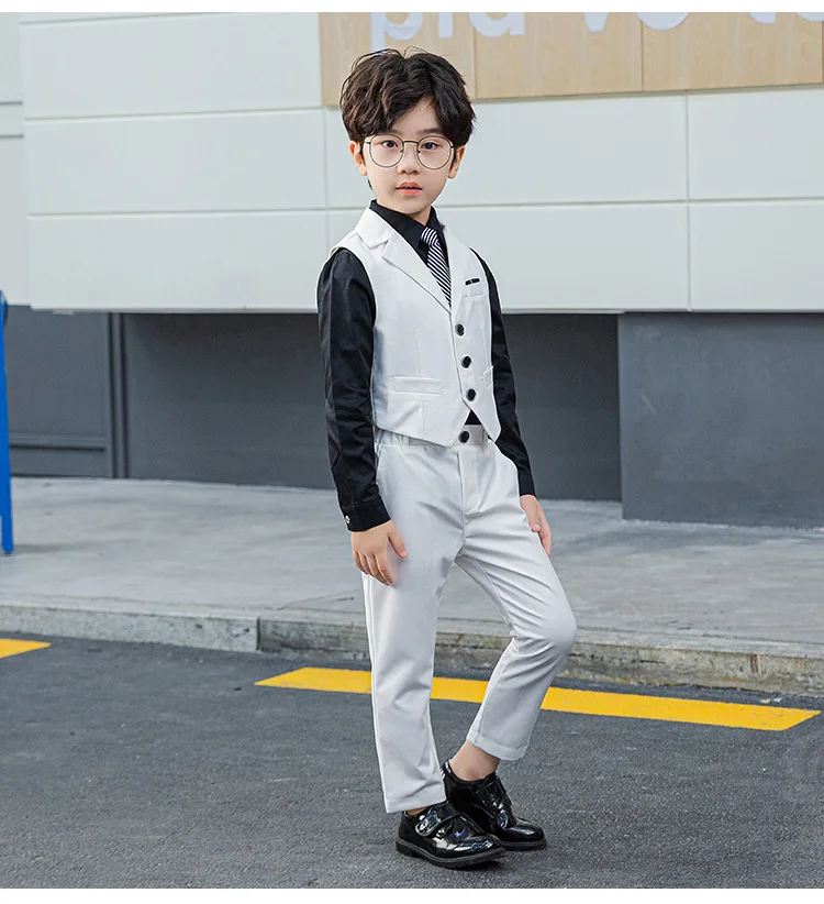 Boy Plaid Vest Blazer Kids Waistcoat Wedding Clothes Set Toddler Formal Dress Suit Child Brooch Shirt Pant Baby Gentlemen Outfit Boy Plaid Vest Blazer Kids Waistcoat Wedding Clothes Set Toddler Formal Dress Suit Child Brooch Shirt Pant Baby Gentlemen Outfit