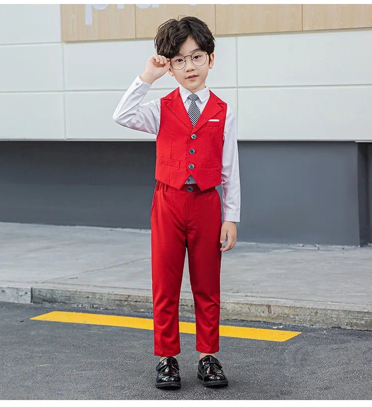 Boy Plaid Vest Blazer Kids Waistcoat Wedding Clothes Set Toddler Formal Dress Suit Child Brooch Shirt Pant Baby Gentlemen Outfit Boy Plaid Vest Blazer Kids Waistcoat Wedding Clothes Set Toddler Formal Dress Suit Child Brooch Shirt Pant Baby Gentlemen Outfit