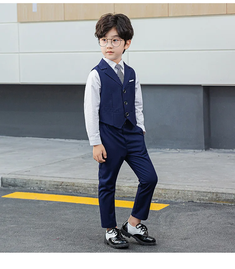 Boy Plaid Vest Blazer Kids Waistcoat Wedding Clothes Set Toddler Formal Dress Suit Child Brooch Shirt Pant Baby Gentlemen Outfit Boy Plaid Vest Blazer Kids Waistcoat Wedding Clothes Set Toddler Formal Dress Suit Child Brooch Shirt Pant Baby Gentlemen Outfit