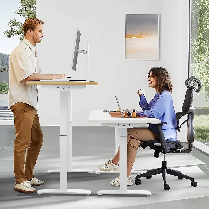Height Adjustable Desk Motion Electric Sit Stand Up Down Computer Table Modern Lift Motorized Gaming Desktop Home Office Desks