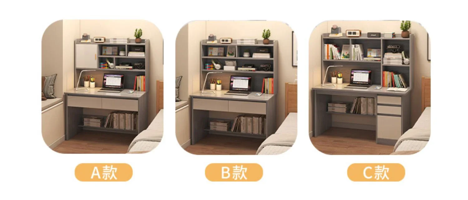 Modern Wooden Computer Desks Bookshelf Integrated Office Furniture Student Study Home Writing Desk Simple Desktop Gaming Table