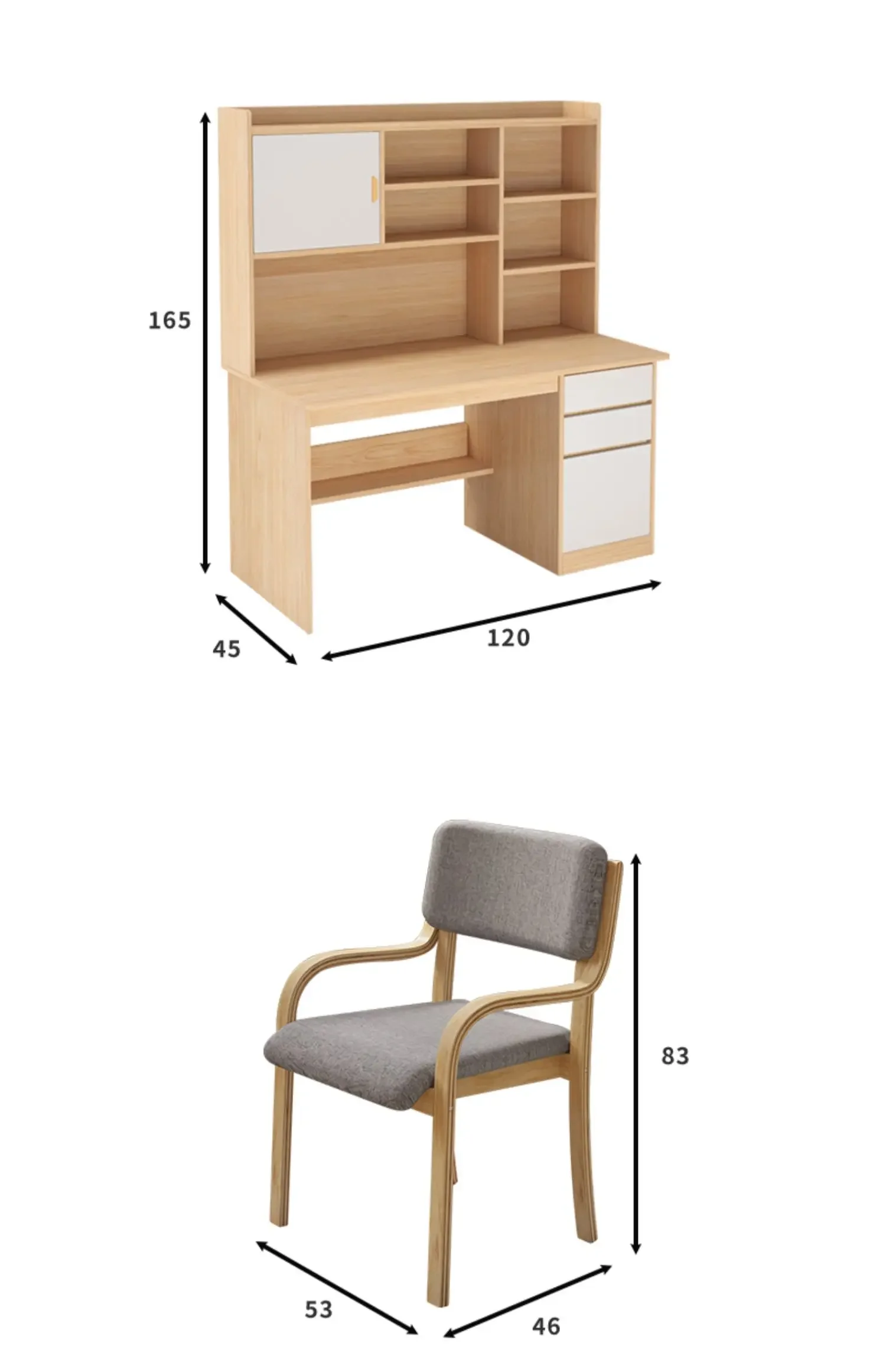 Modern Wooden Computer Desks Bookshelf Integrated Office Furniture Student Study Home Writing Desk Simple Desktop Gaming Table