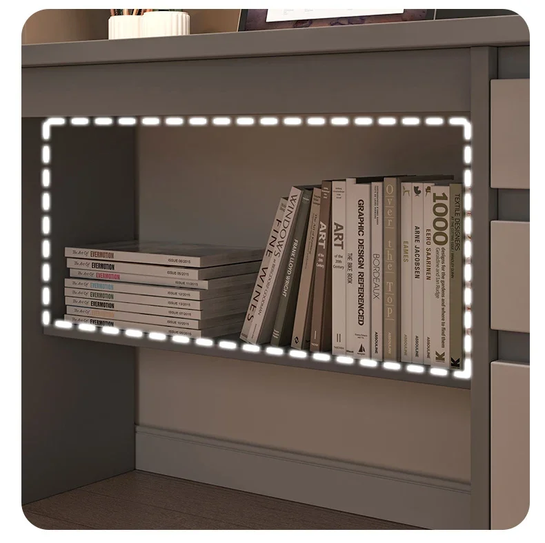 Modern Wooden Computer Desks Bookshelf Integrated Office Furniture Student Study Home Writing Desk Simple Desktop Gaming Table