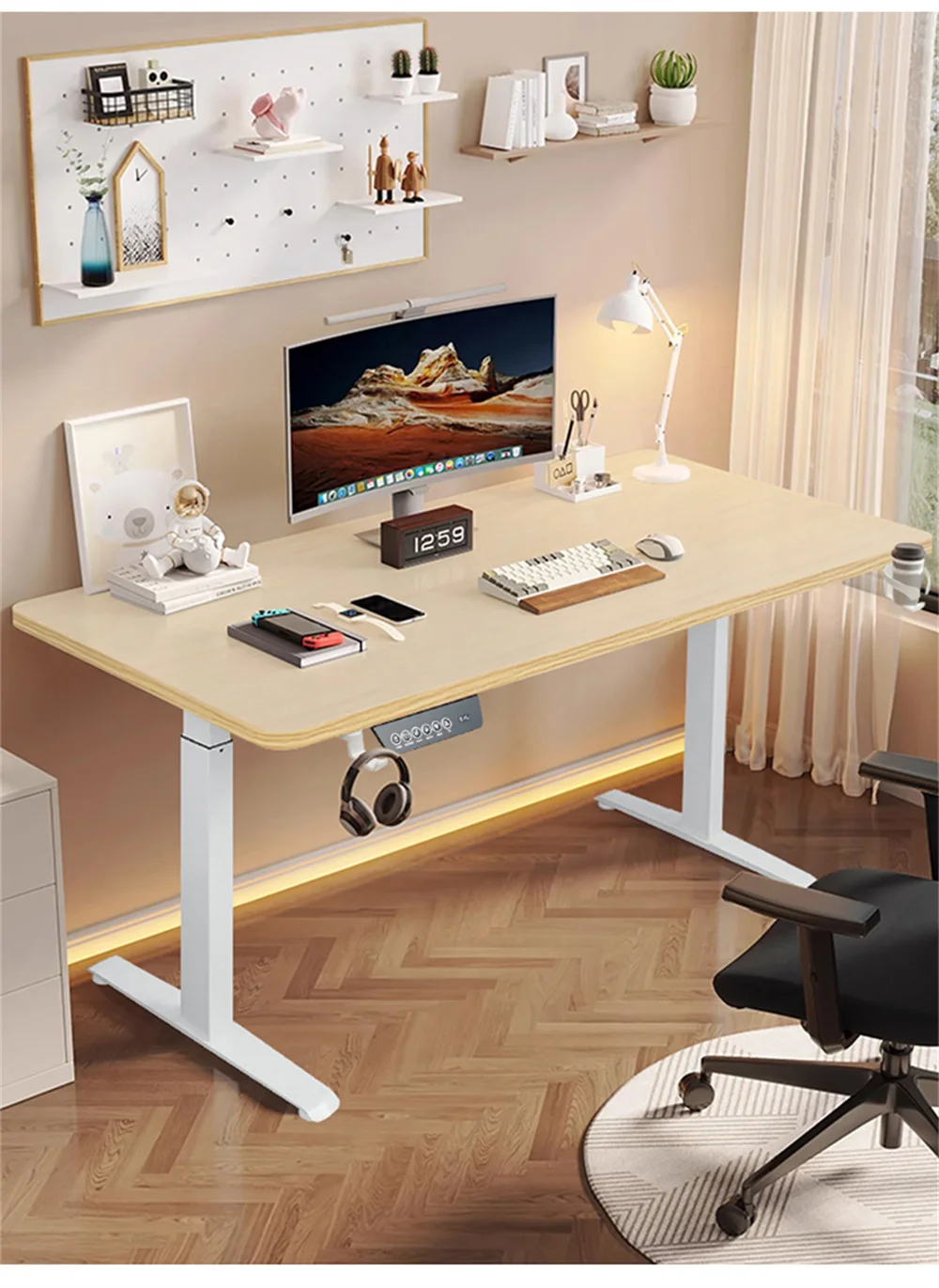 Hot Sell Height-adjustable Desk Standing Desk Motion Desk Smart Computer Desk Study Desk Learning Game Office 120x60cm 140x70cm