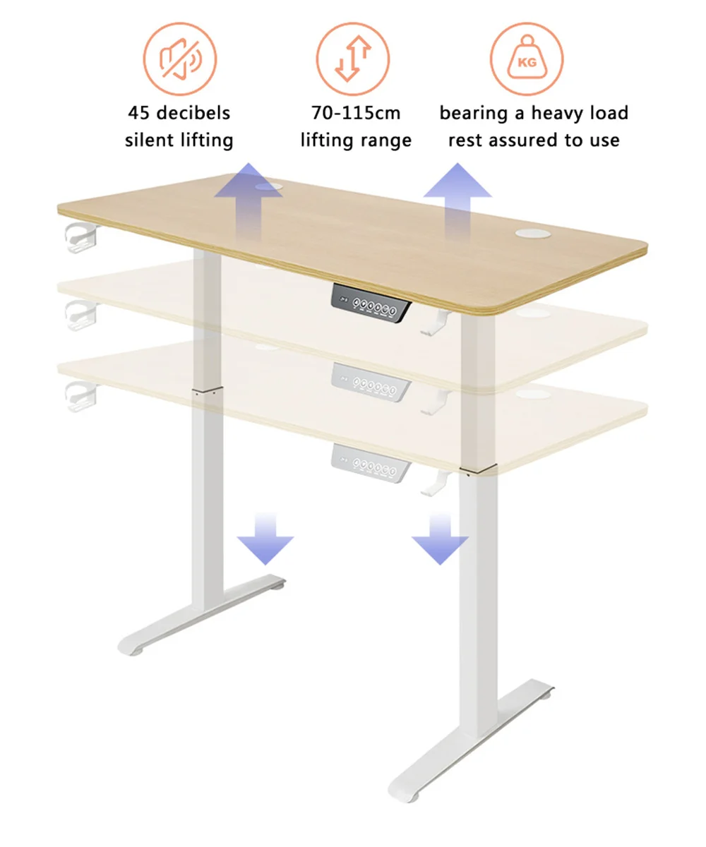 Hot Sell Height-adjustable Desk Standing Desk Motion Desk Smart Computer Desk Study Desk Learning Game Office 120x60cm 140x70cm