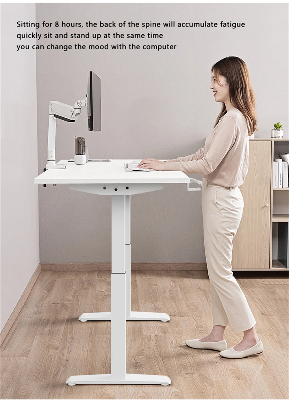 Hot Sell Height-adjustable Desk Standing Desk Motion Desk Smart Computer Desk Study Desk Learning Game Office 120x60cm 140x70cm