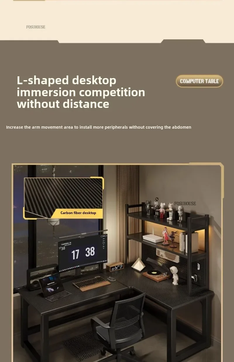 Luxury Desktop Computer Desks Home Student Study Table Bookshelf Integrated Computer Table Bedroom Writing Workbench Furniture Z