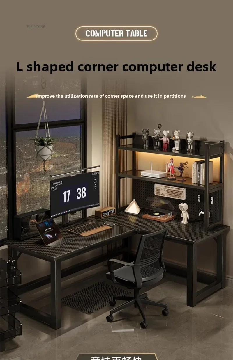 Luxury Desktop Computer Desks Home Student Study Table Bookshelf Integrated Computer Table Bedroom Writing Workbench Furniture Z