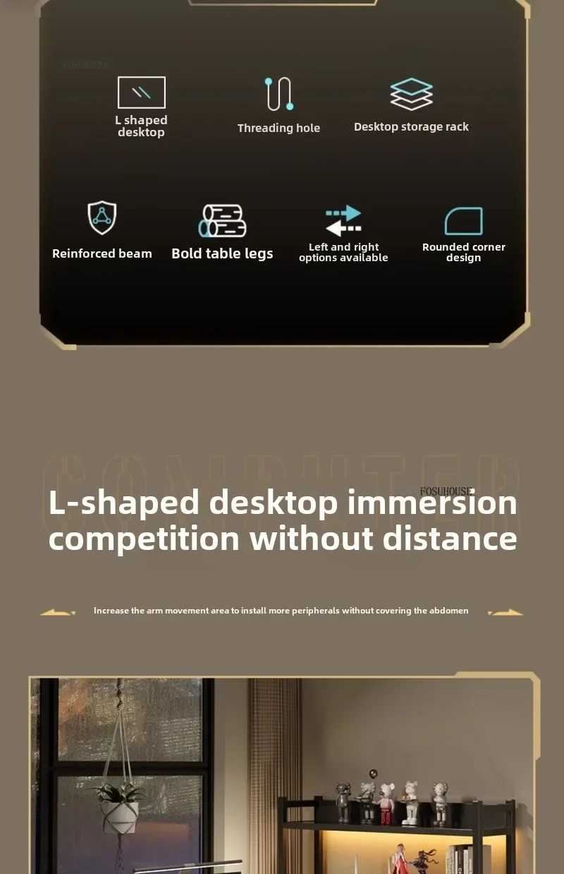 Luxury Desktop Computer Desks Home Student Study Table Bookshelf Integrated Computer Table Bedroom Writing Workbench Furniture Z