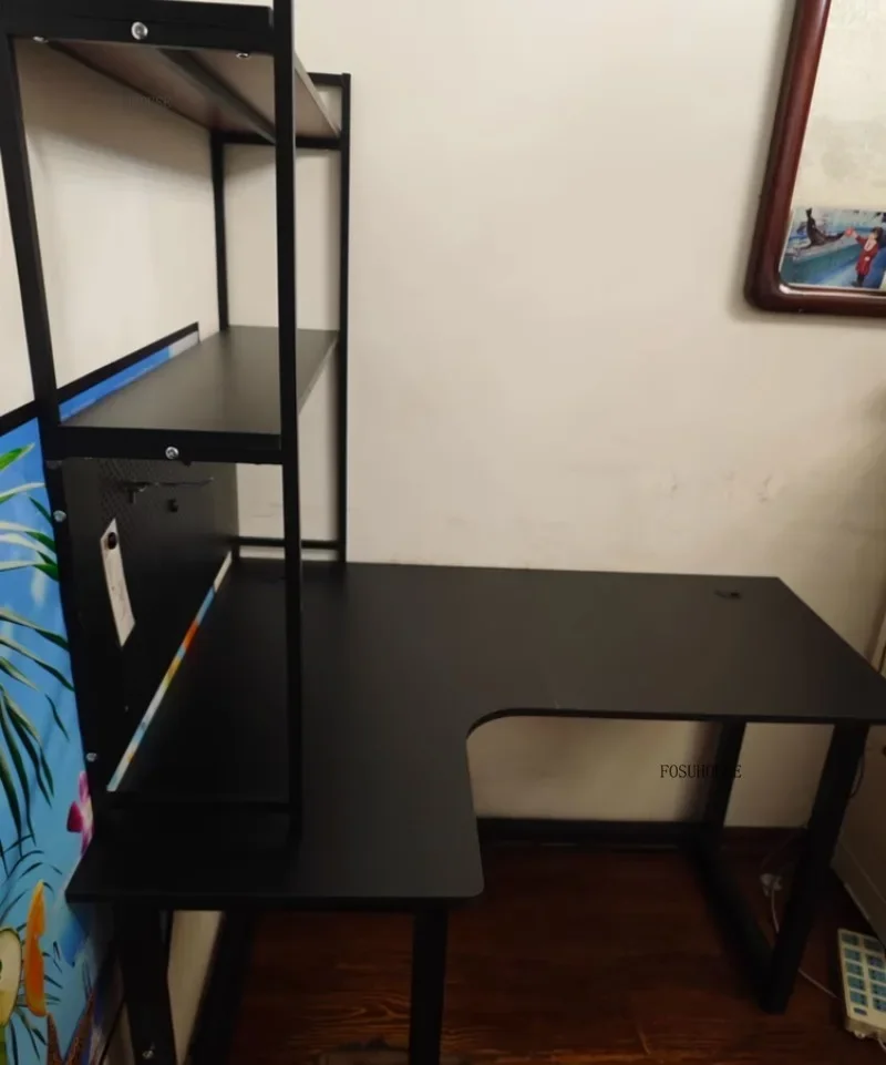 Luxury Desktop Computer Desks Home Student Study Table Bookshelf Integrated Computer Table Bedroom Writing Workbench Furniture Z